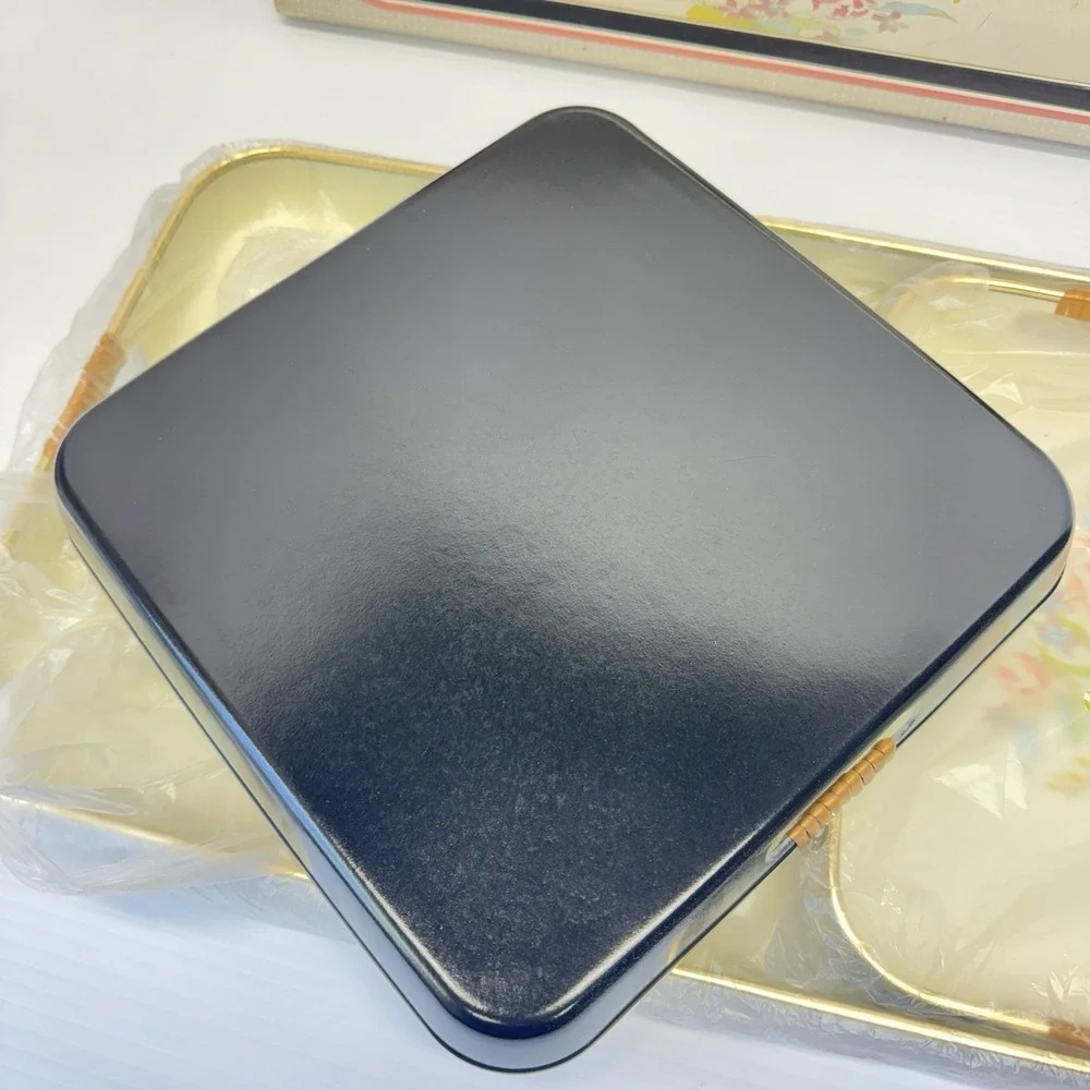 Vintage Lacquerware 3 Piece Tray Set Rose NOS Sealed In Box Jay Imports Japan